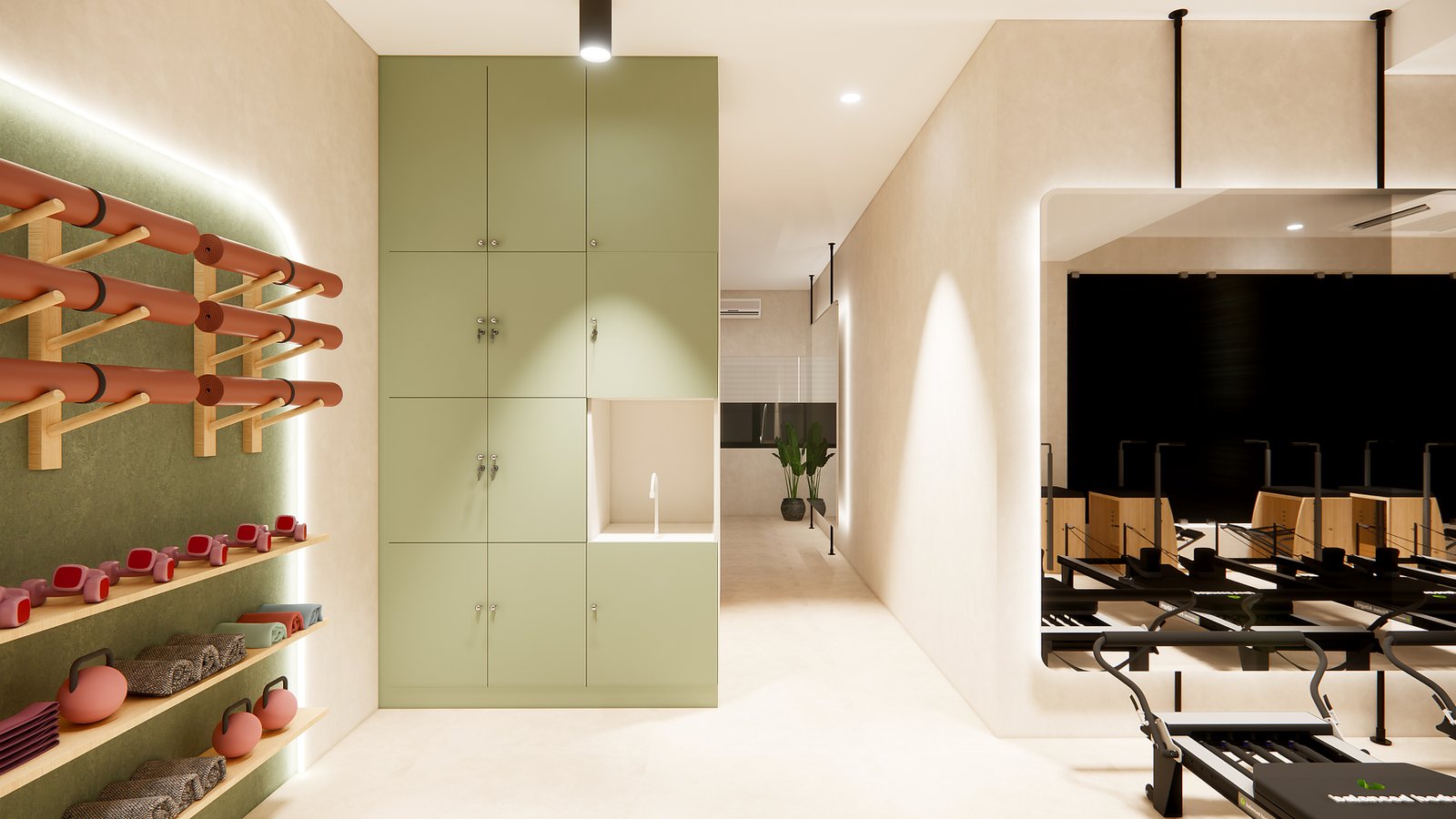 REAP studio lockers and mats